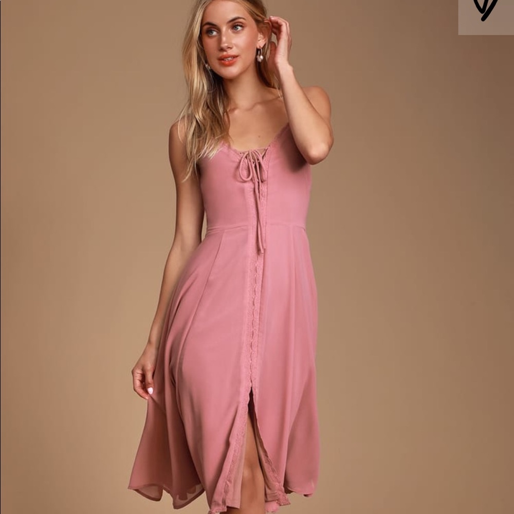 Lulus Don’t Steal My Sunshine Mauve Pink Lace Up M